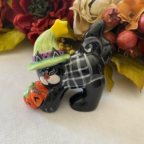 Ceramic Hand Painted Halloween Black Cat - Picture 2 of 6